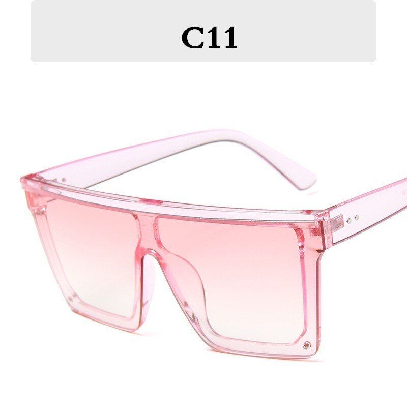 C11Unisex Fashion 2019 Ladies Square Sunglasses Women Oversized Shades Vintage Brand Designer Silver Mirror Sun Glasses For Female