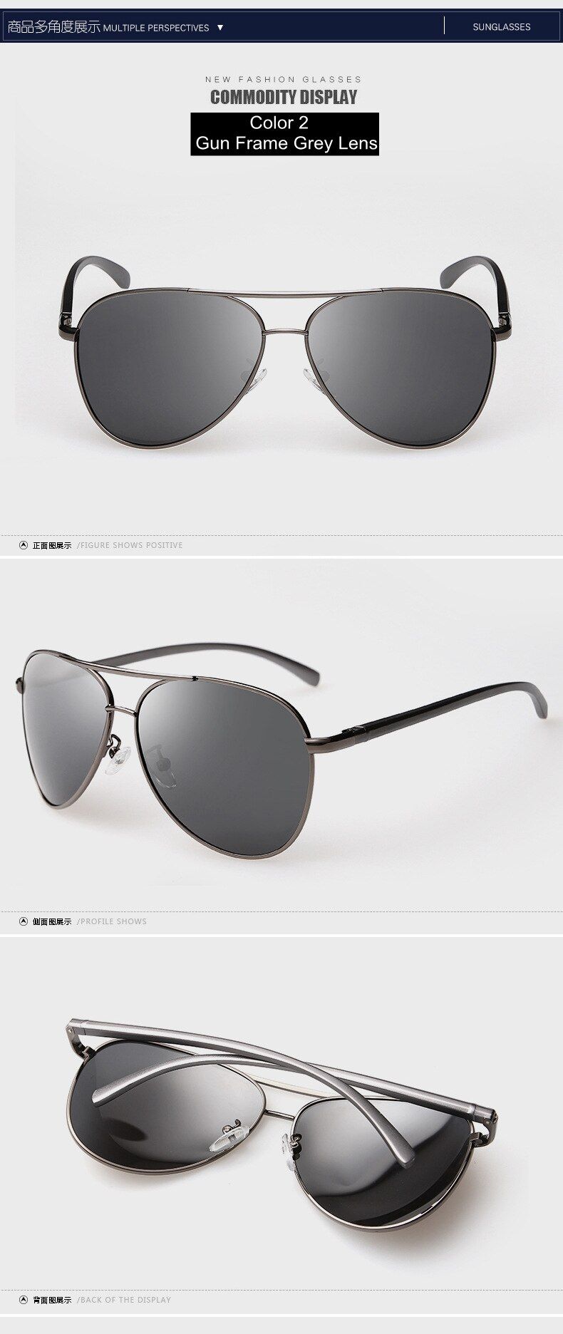 GunGrey2021 Polarized Sunglasses Pilot Style Driving Sunglasses Men Women Sun Glasses Vintage Oversized Sunglasses PlusSize Pilot
