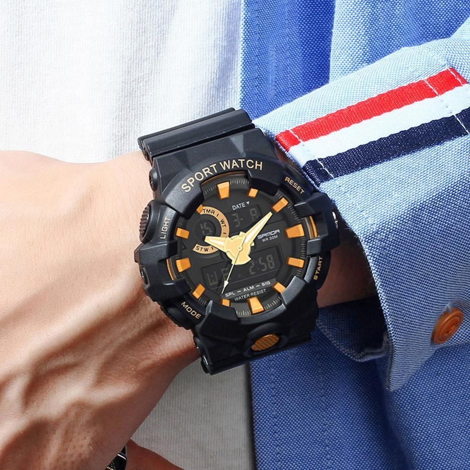 SANDA Brand Casual Watch Men G Style Sport Waterproof Military Watches Shock Men's LED Analog Digital Quartz Watch