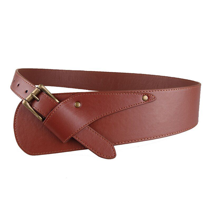 Black Brown Coffee DIY Dress Coat Trousers Waistband PU Leather Wide Belt Corset Leather Belt Female Decoration Accessories Belt