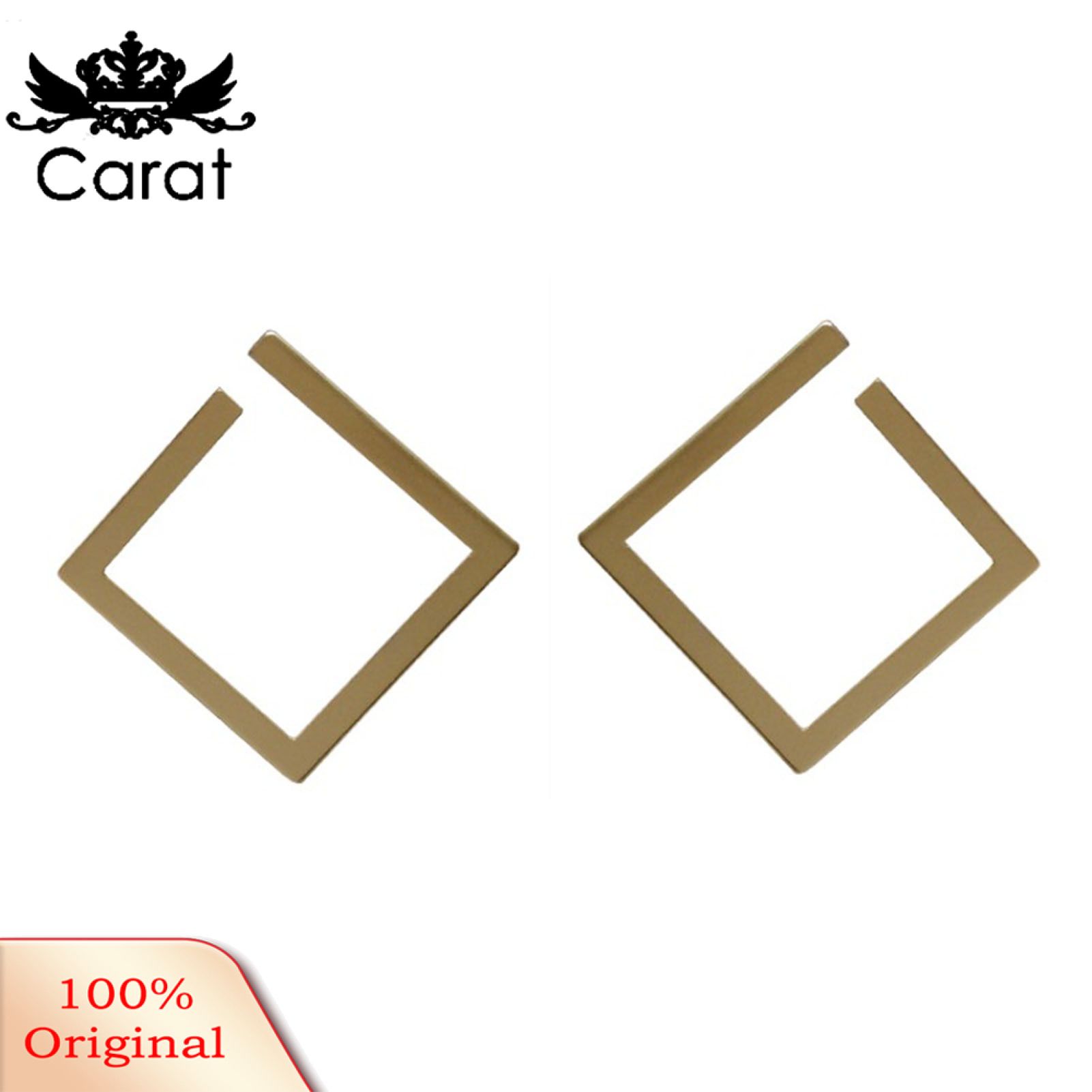 Carat Square Earrings Novel Design Stylish Alloy Stud Twist Huggie Hoop Earrings for Outdoor