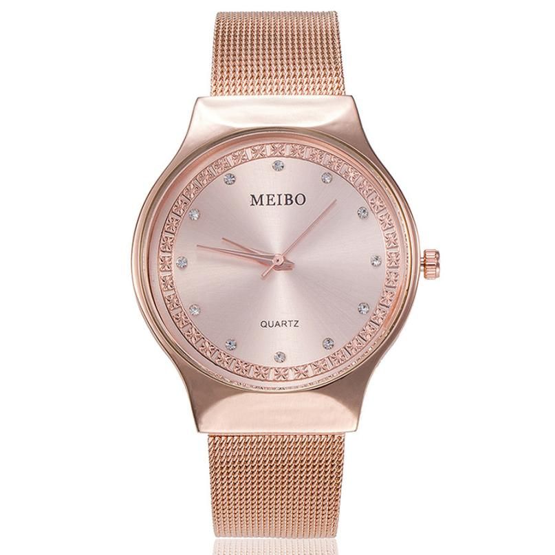 Fashion Rhinestone Women Watches Ladies Dress Crystal Stainless Steel Mesh Quartz Wristwatches Bracelet Clock Montre Femme 2018