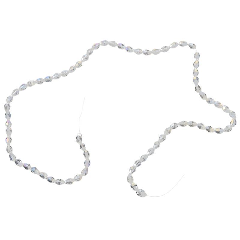 JAERBEE Fashion 72pcs Faceted Glass Crystal Charm Teardrop Style Spacer Beads 8x6mm Clear