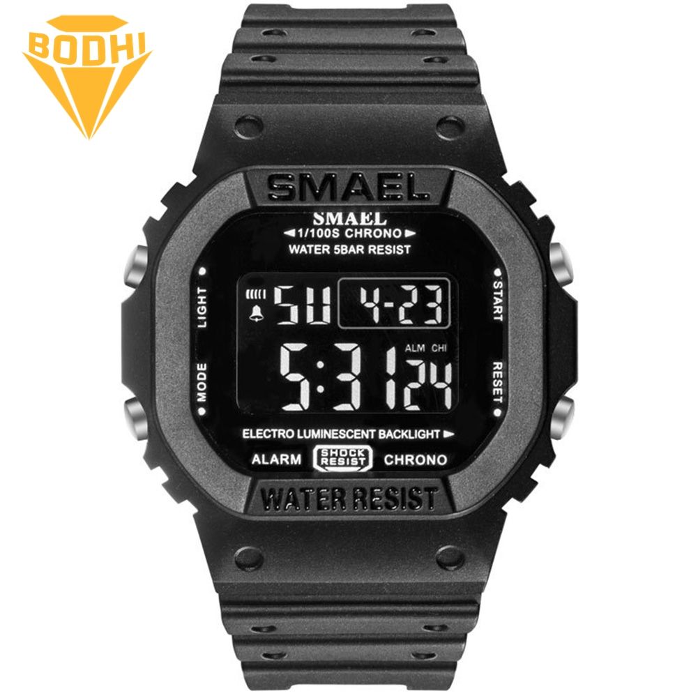 BODHI SMAEL 1801 Men Outdoor Sports Backlight Week Date Display Digital Wrist Watch