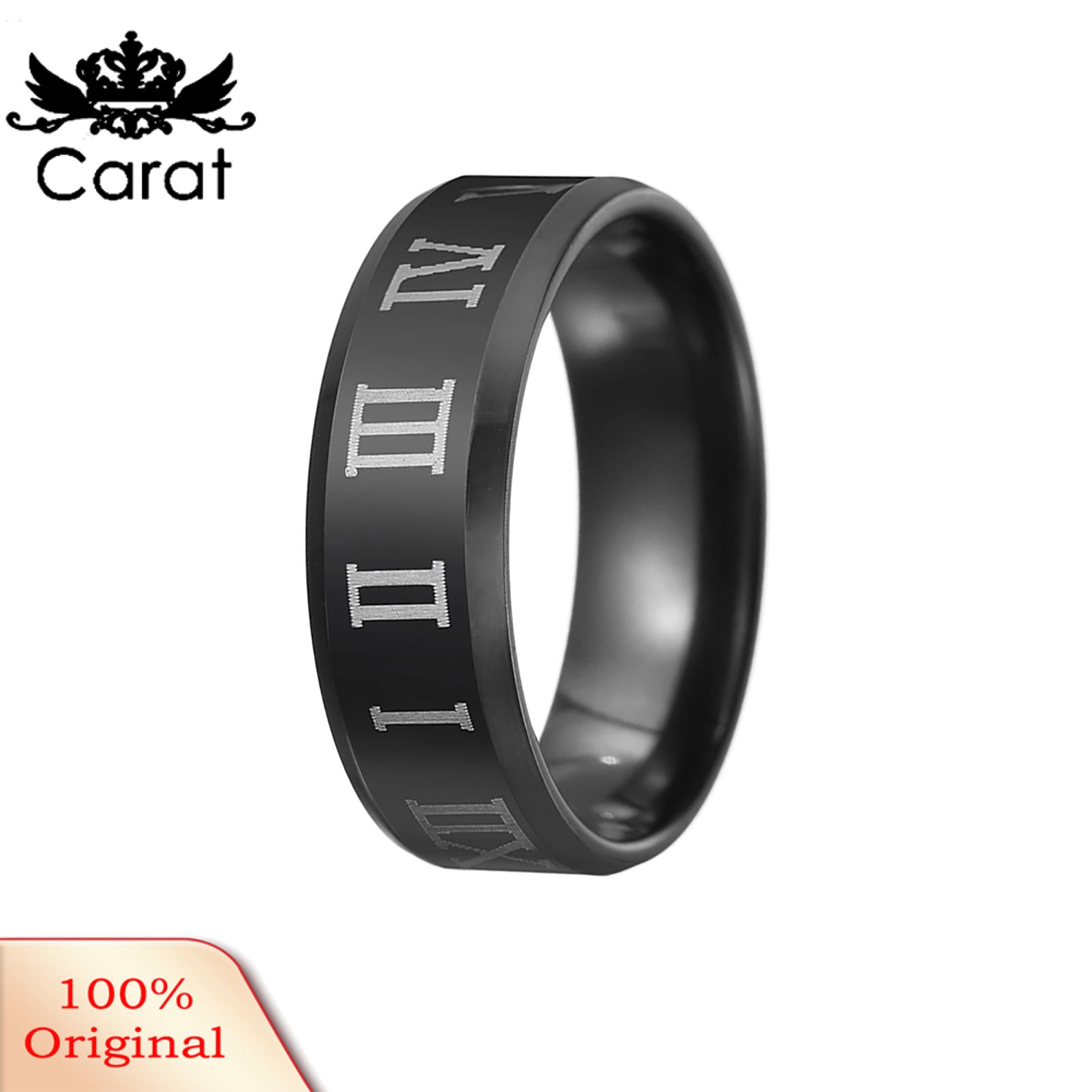 Stainless Steel Ring Number Design Prom Jewelry Men Band Finger Ring