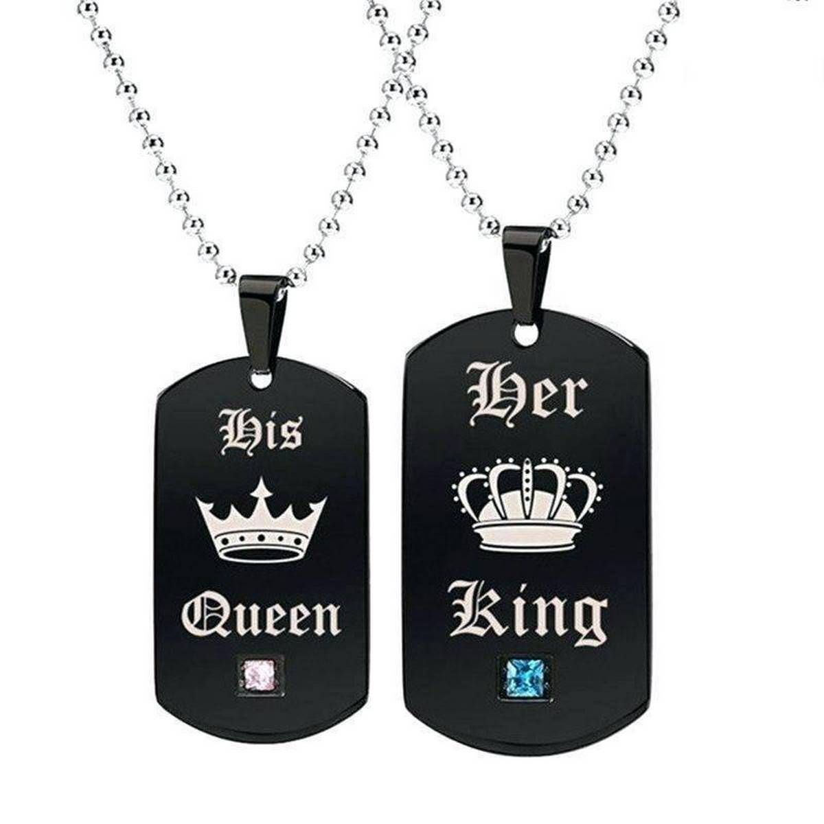 Her King His Queen Couple Stainless Steel Chain(null)