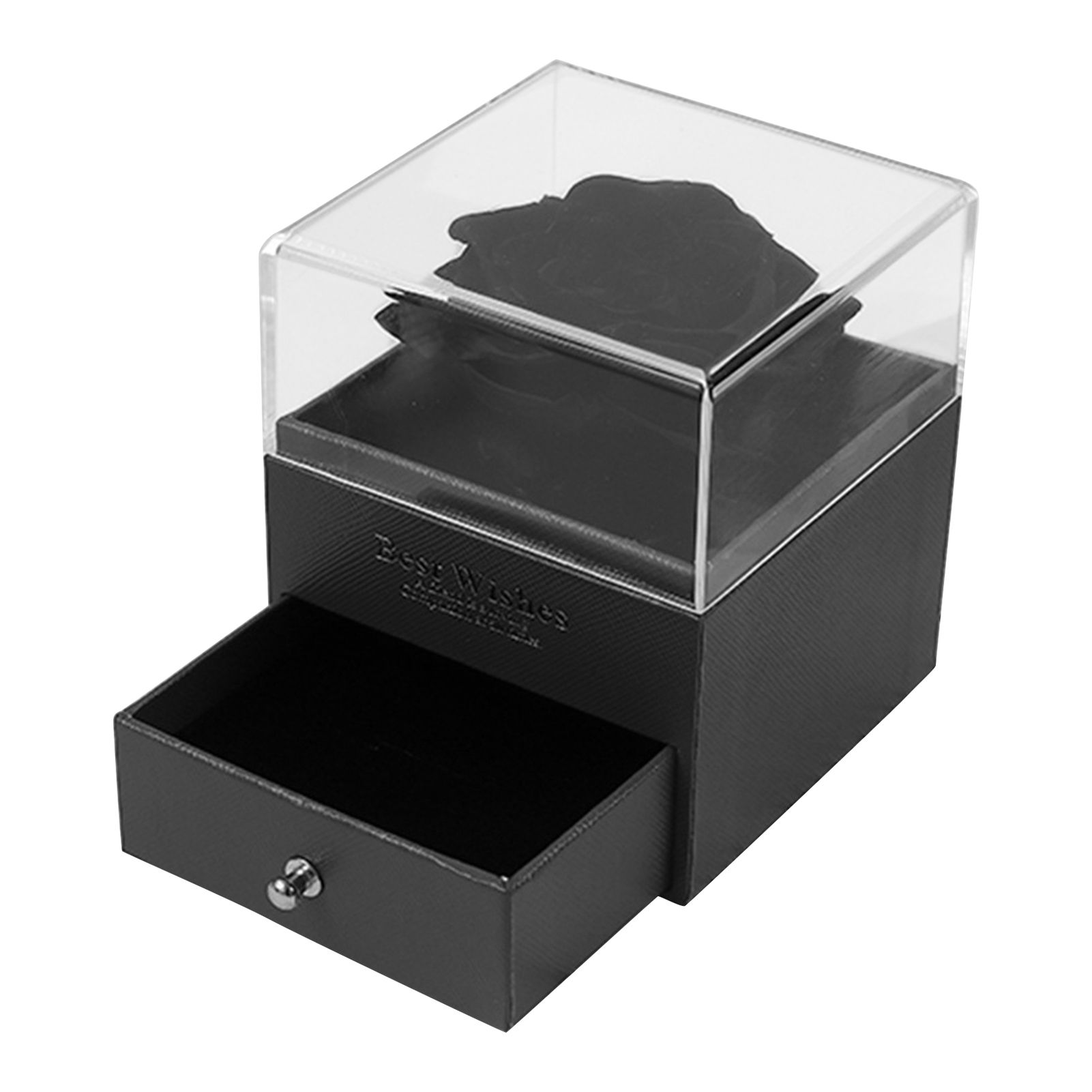 Rose Gift Box Ornamental Transparent Lid Rose Jewelry Gift Box