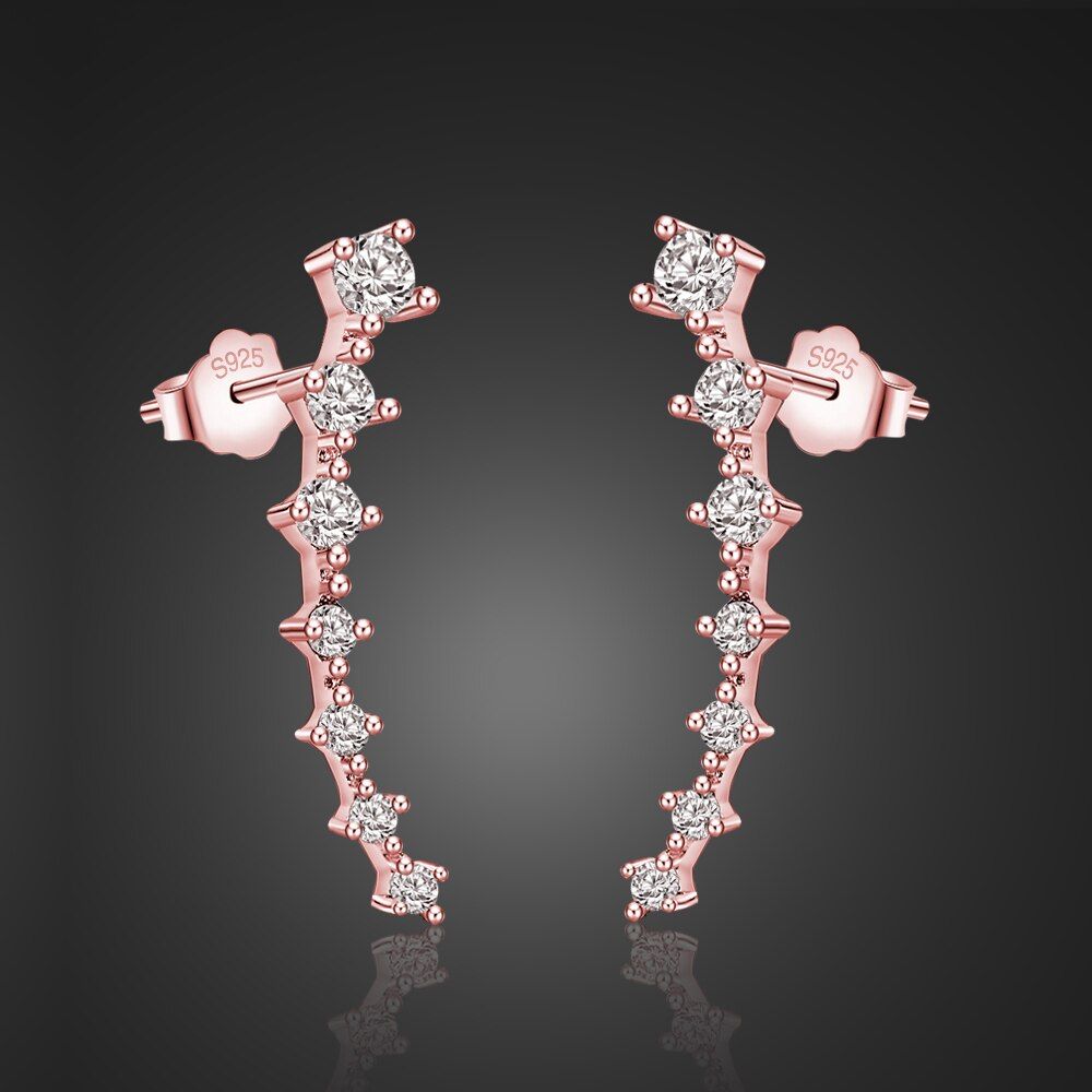 Earrings For Women Romantic Heart 925 Silver Jewelry Earring With Created Gemstone Topaz Stones Wedding Birthday Gifts
