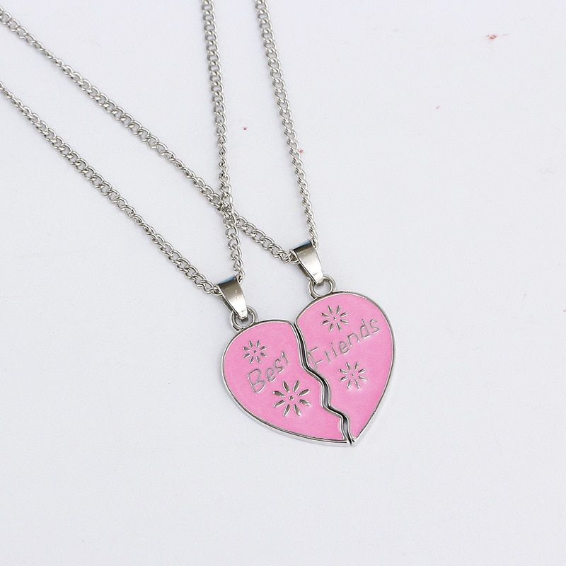 2pcs / 3pcs set Fashion Best Friends Stitching Pendant Necklace Creative Broken Heart Necklace BFF Friendship Gift for Girls