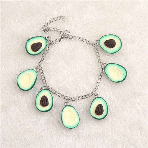 1pc Cute Polymer clay Avocado imitation dessert fruit necklace for children Birthday Gift Woman Jewelry