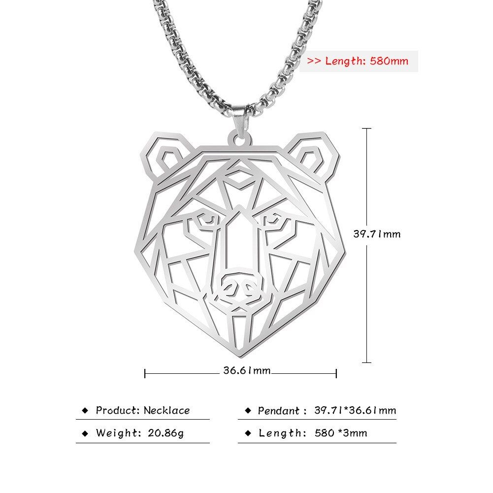 Teamer Stainless Steel Animal Pendant Necklace Wolf Dog Cat Bear Lion Ericius Crab Shrimp Long Box Chain Men Necklaces Jewelry