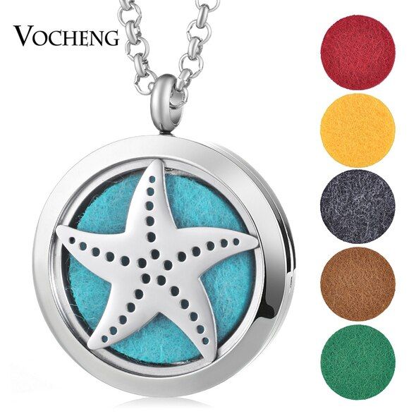 30mm Aromatherapy Locket 316L Stainless Steel Magnetic Diffuser Jewelry Randomly Send 10pcs Oil Pads as Gift VA-477