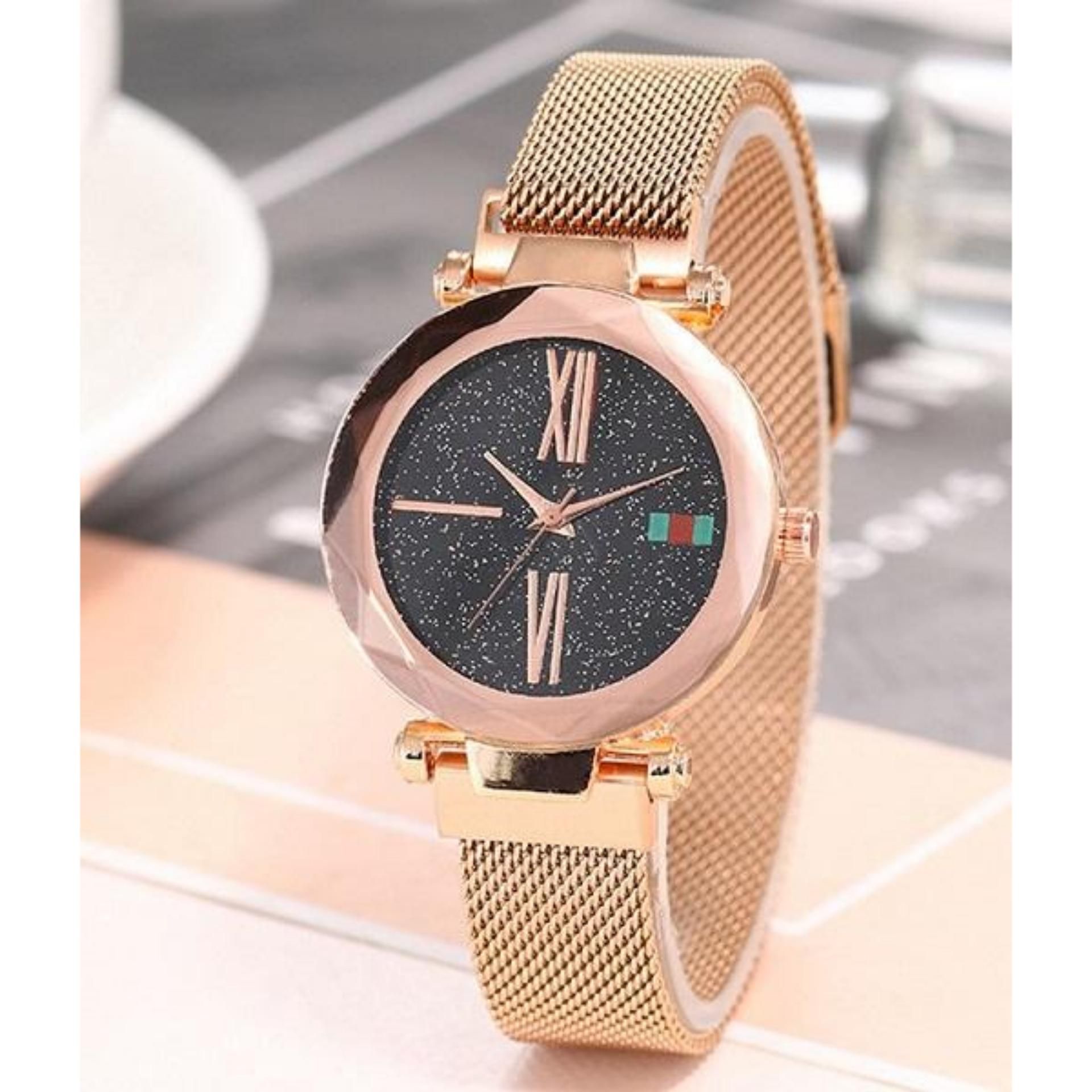 Golden Stainless Steel Analog Watch For-Women