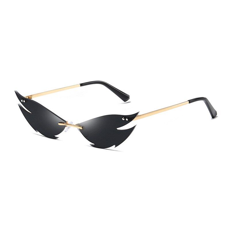 Golden GreySHAUNA Fashion Rimless Cat Eye Sunglasses Women