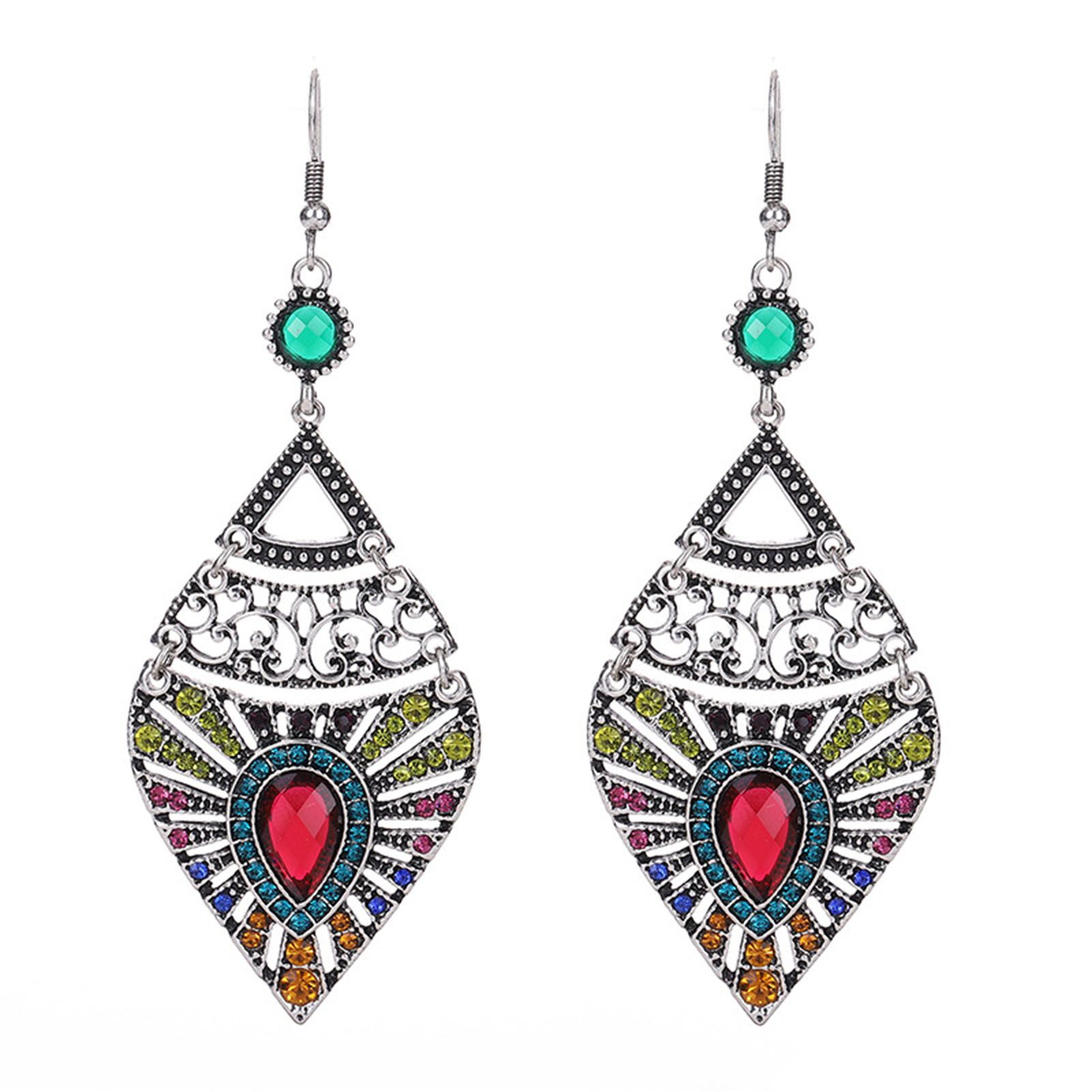 Dangle Earrings Elegant Rhinestone Embedded Lady Earrings