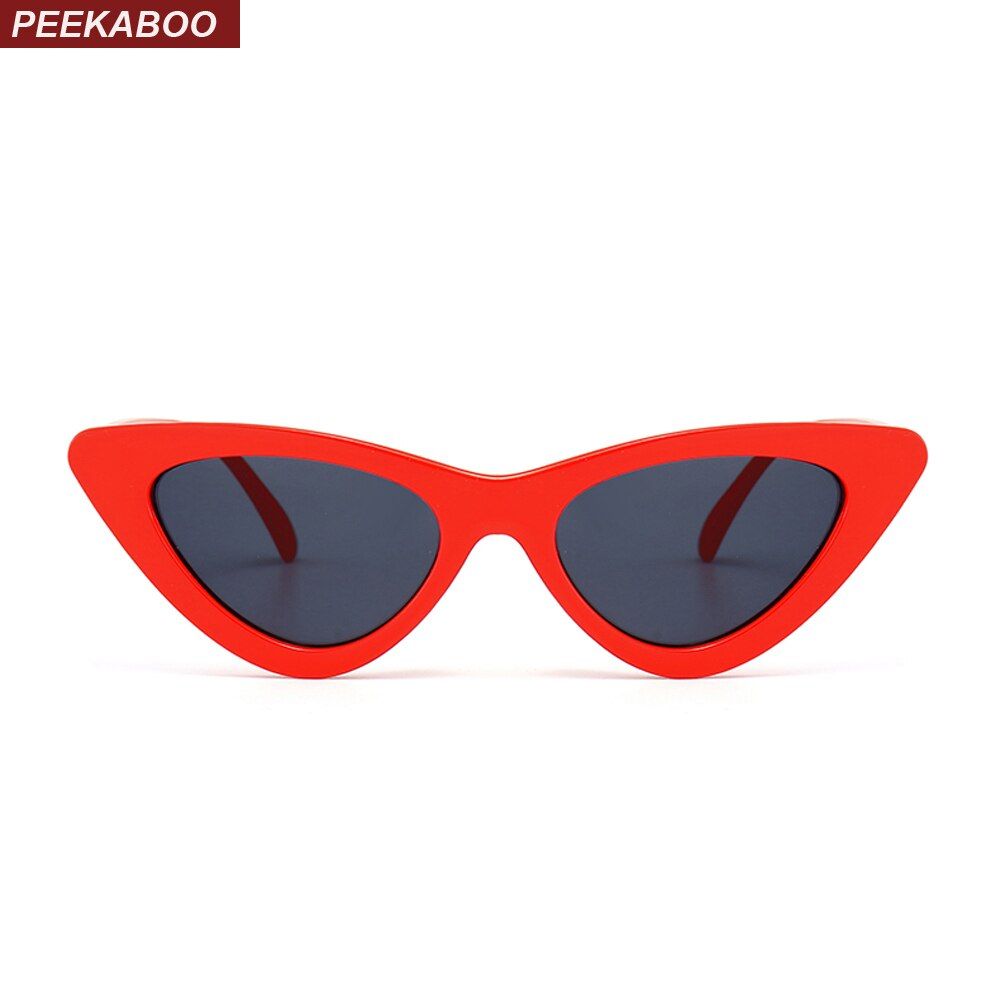 clear blue as shown in photoPeekaboo cute retro cat eye sunglasses women small black white 2018 triangle vintage cheap sun glasses red female uv400