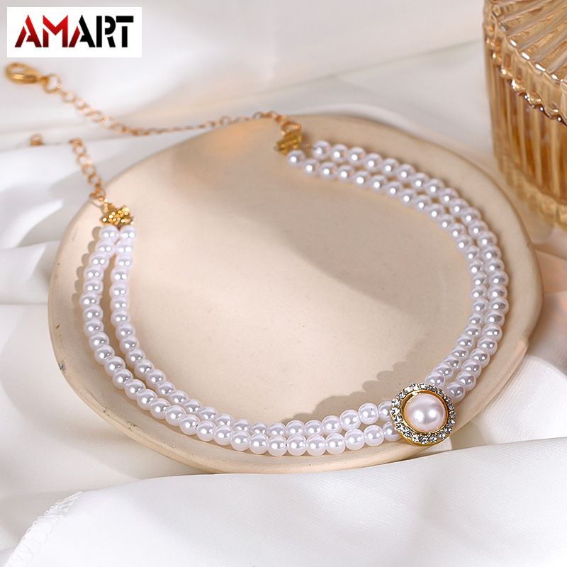Bride Wedding Luxury Jewelry Pearl Necklace Exquisite Lady Party Dress Accessories