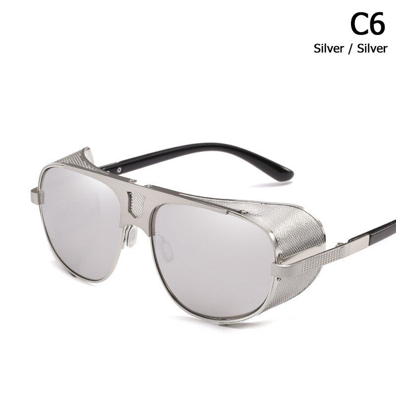 C6JackJad 2021 Fashion Cool Shield Punk Style Side Mesh Sunglasses Vinatge SteamPunk Brand Design Sun Glasses Oculos De Sol 66337