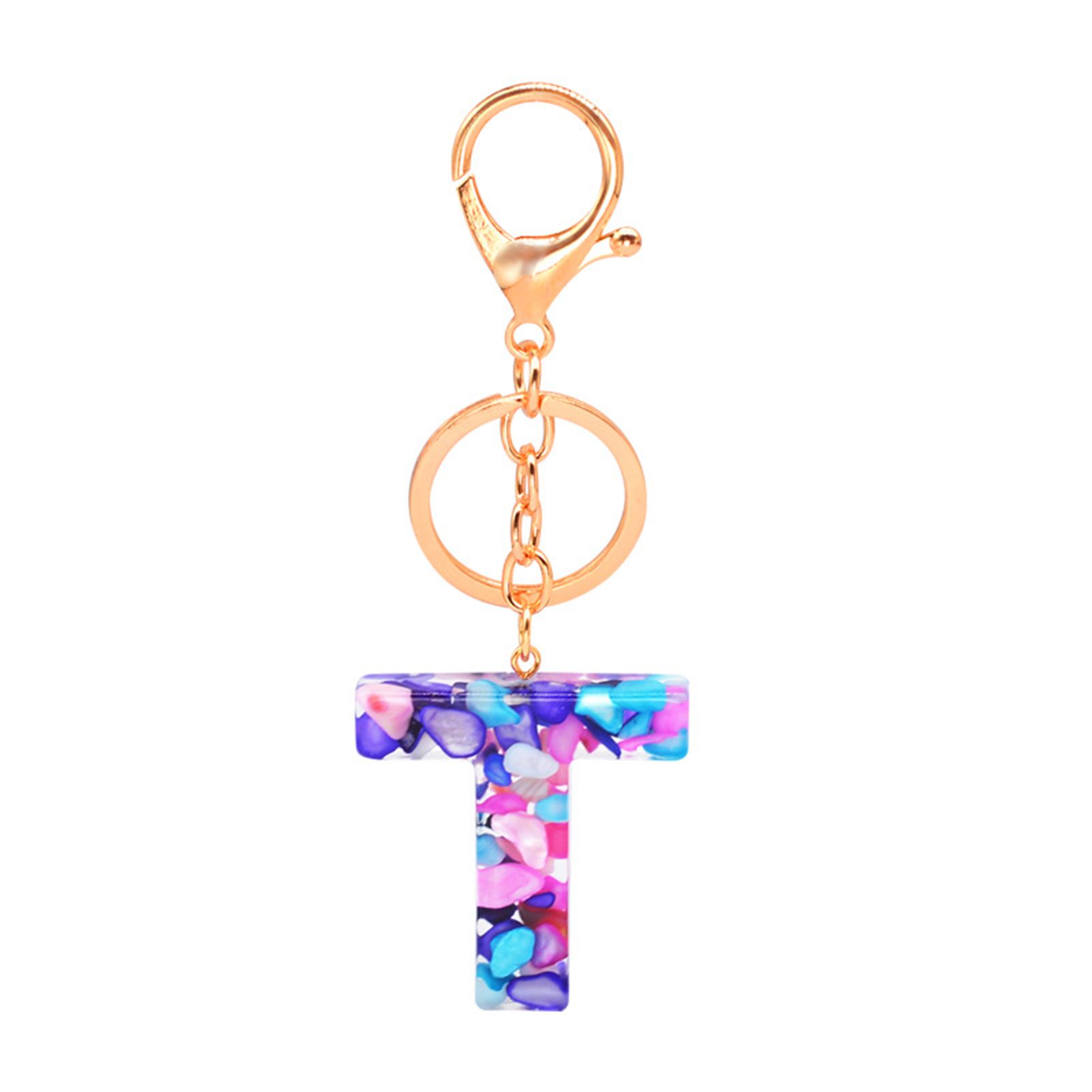 Key Pendant Ornamental Hollowed-Out English Alphabet Keyring