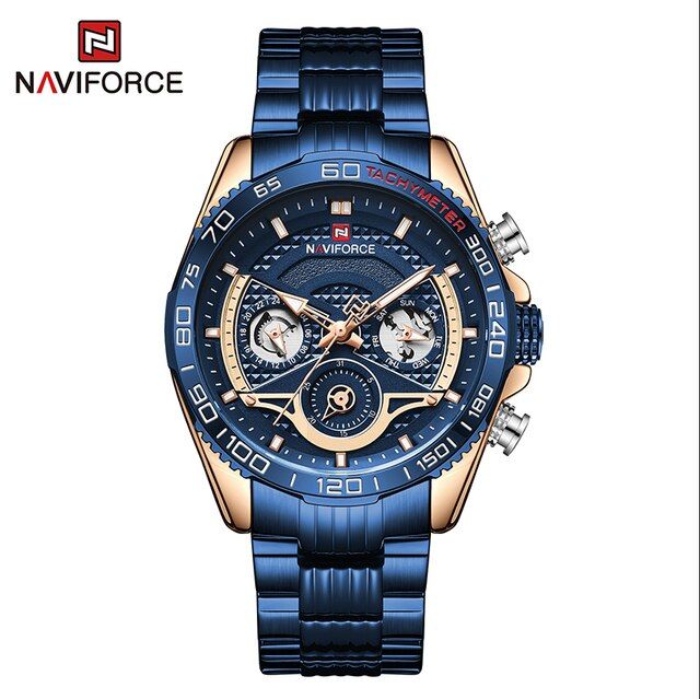 NAVIFORCE NF9185 Business Casual Men Date Display Waterproof Stainless Steel Quartz Watch