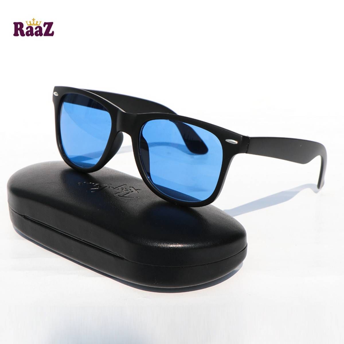 Wayfarer Black And Blue Sunglasses By Raaz