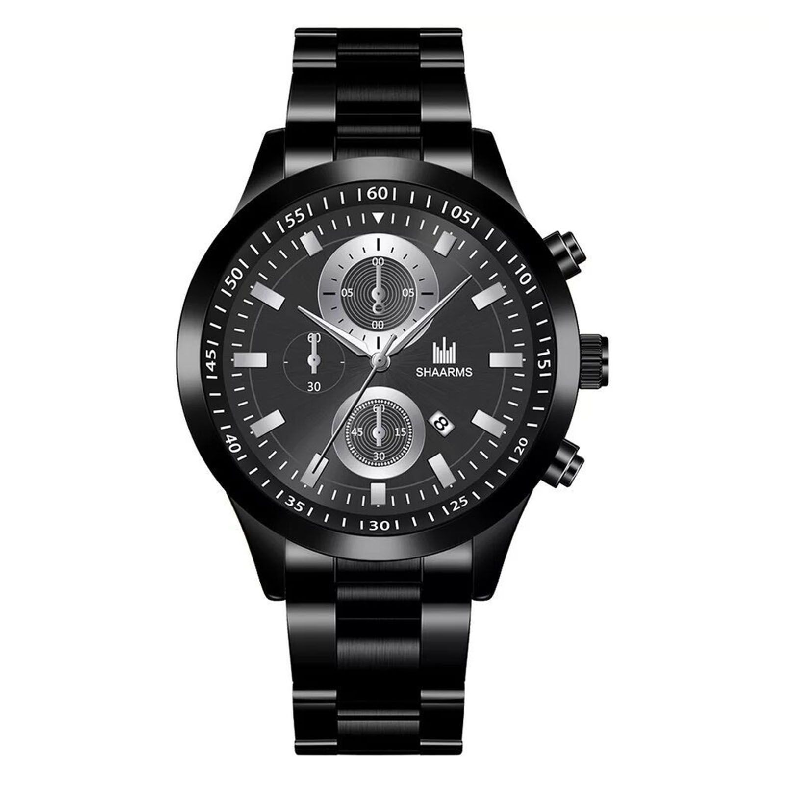 Wristwatch Big Dial Stainless Steel Alloy Men Steel Strap Simple Wristwatch for Gifts