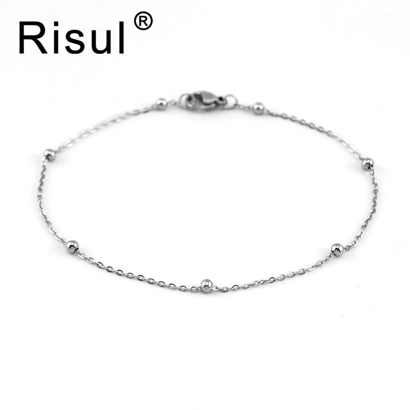 steel bracelet for Women fashion 1.2mm thin bracelets Anklets space ball chain 18-22cm wholesale bracelets