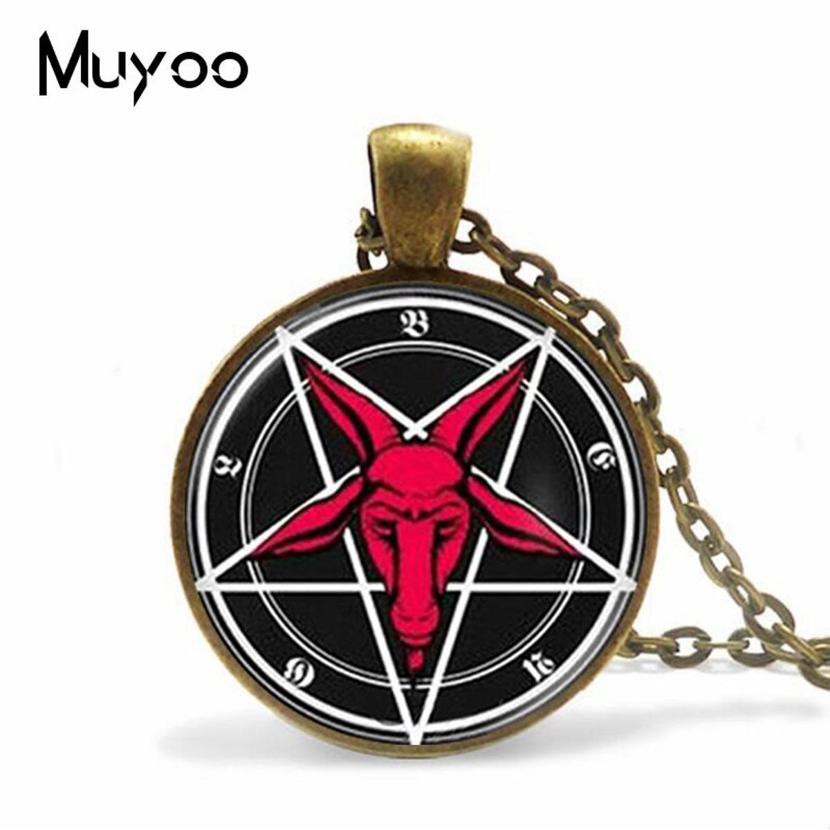 Sigil of Ameth Pendant,Vintage Pentagram Necklace Sacred Geometry Jewelry Glass Dome Pentacle Occult Wiccan Necklace HZ1