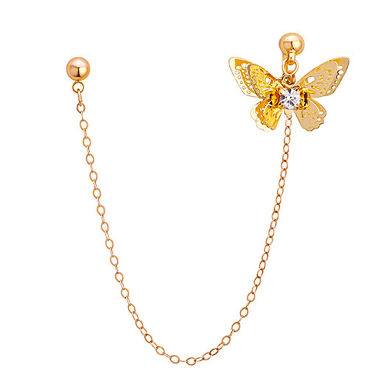 Ear Clip Circle Butterflies Piercing Ear Cuff
