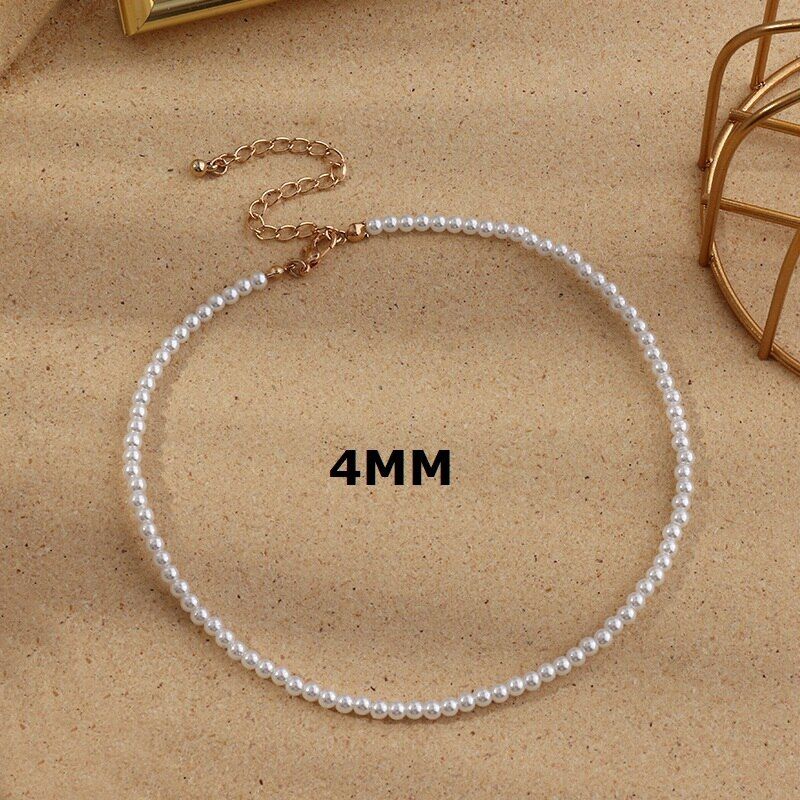 New Fashion Elegant White Imitation Pearl Choker Necklaces Round Pearl Wedding Chain Necklace For Women Charm Party Jewelry Gift