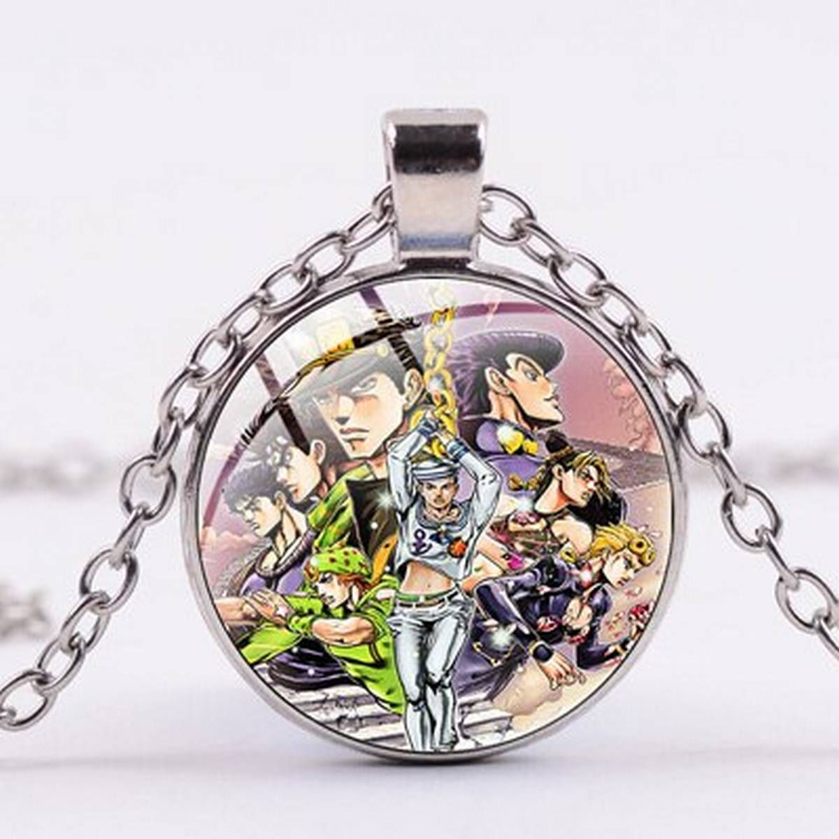 Fashion JoJos Bizarre Adventure Pendant Necklace Cool Cartoon Figure Cosplay Nacklace Men Women Anime Party Jewelry Gift