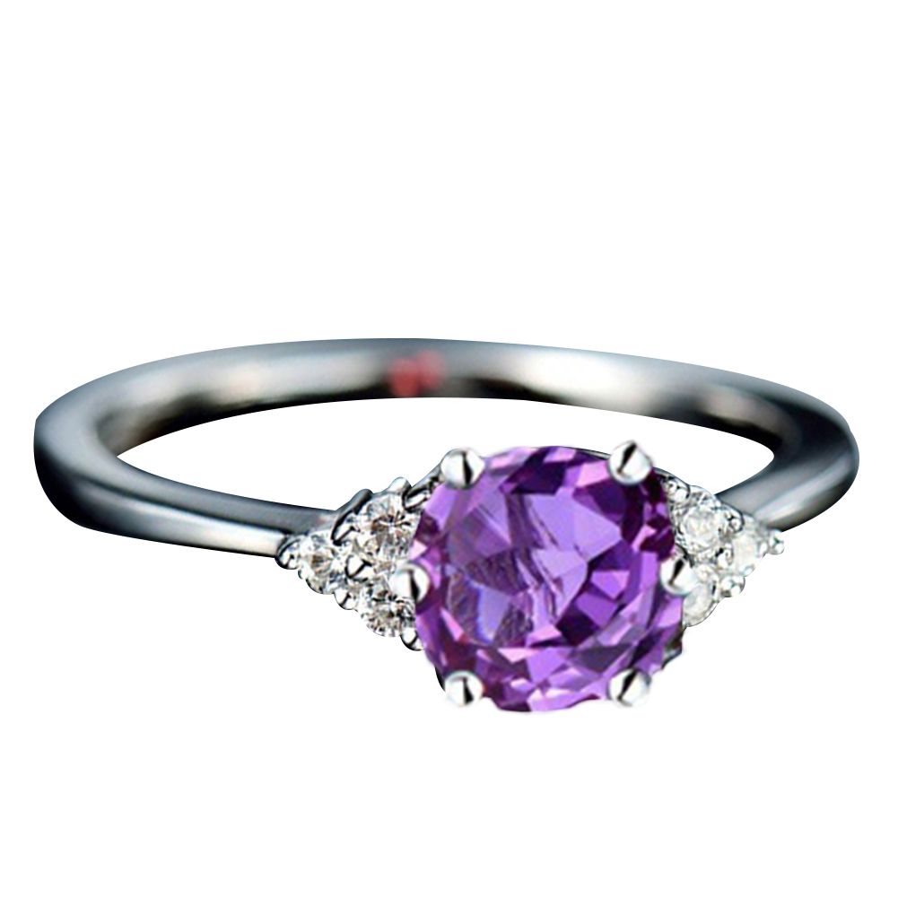 Women Faux Sapphire Garnet Emerald Gemstone Finger Ring Wedding Jewelry Gift