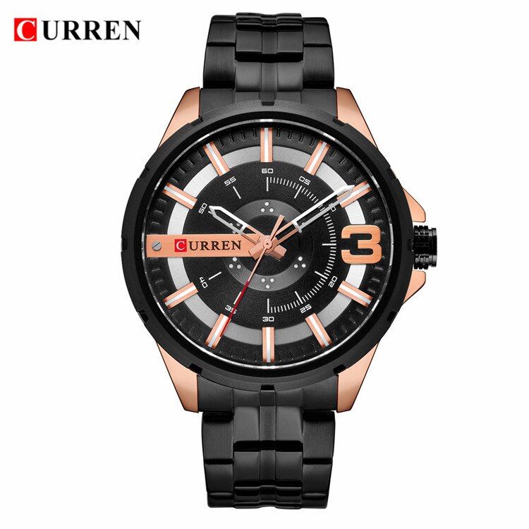 CURREN 8333 Watches for Men Military Quartz Watch Unique Design Dial Stainless Steel Band Clock Male Wristwatch Masculino【With Box】