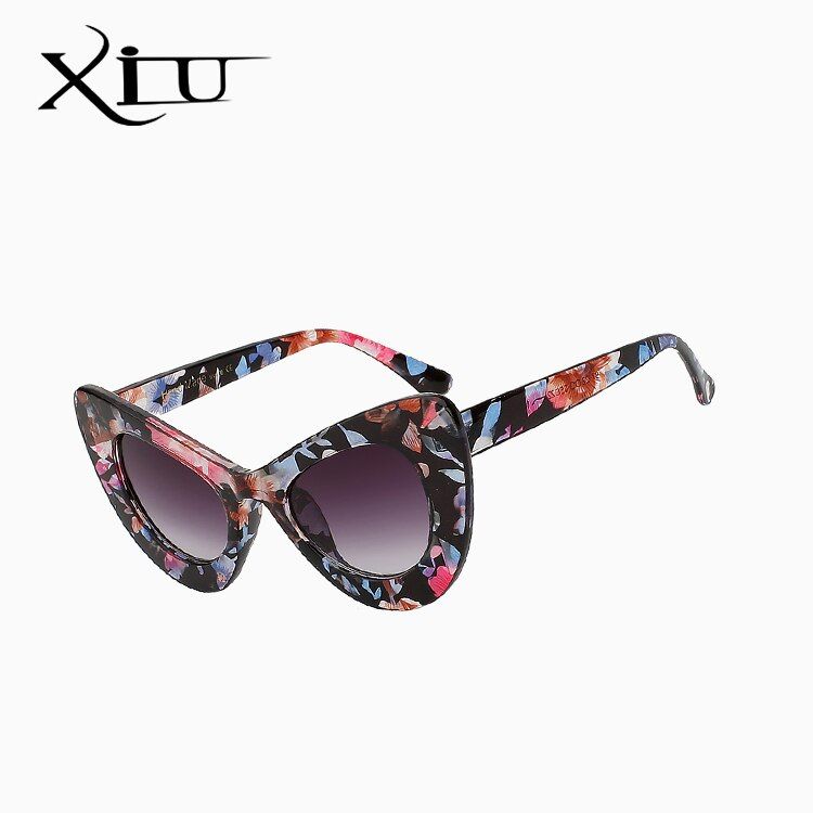 FlowerVintage Retro UV400 Sunglasses Women Glasses Summer Fashion Brand Cateyes Eyewear Designer Gafas De Sol Mujer Cat Eye