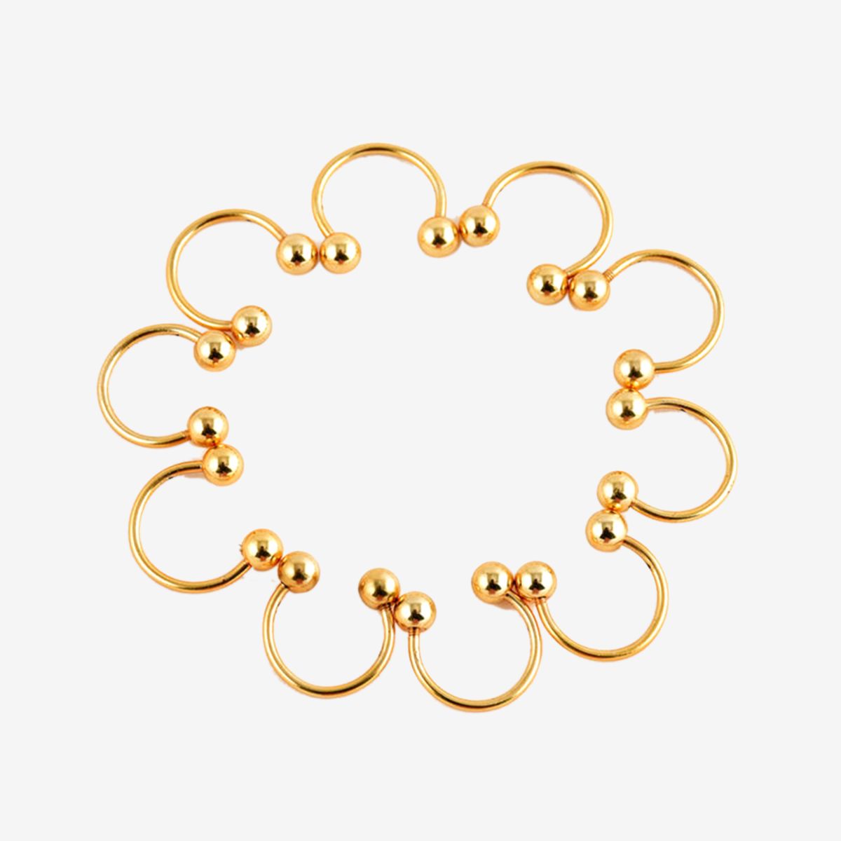 10Pcs Stainless Steel Horseshoe Bar Lip Nose Ear Ring Stud Body Piercing Set