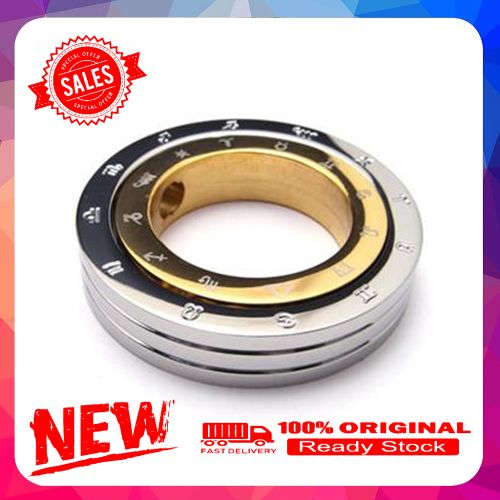 Men Stainless Steel Constellation Double Ring Pendant Ball Chain Necklace Gift