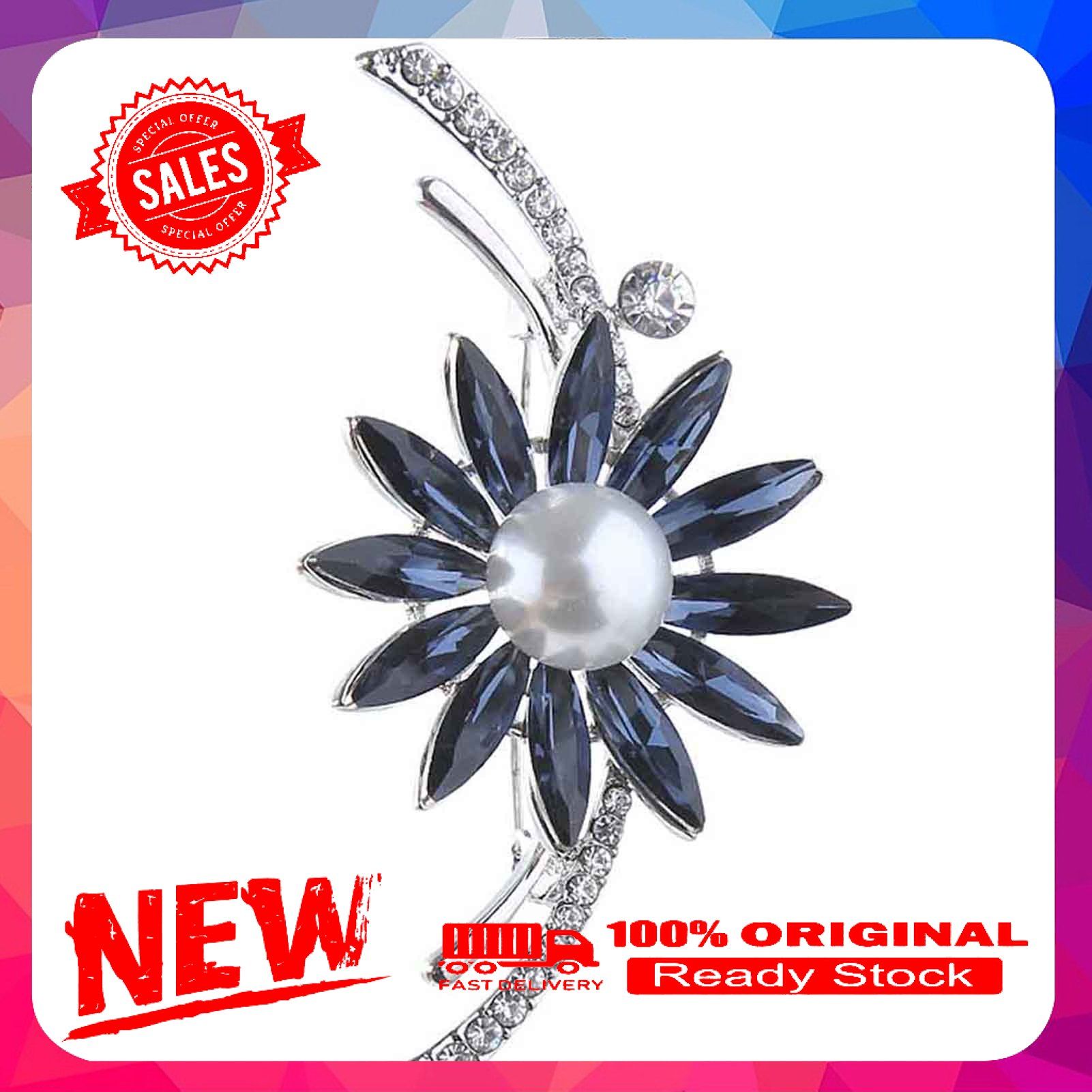 Brooch Flower Shape Rhinestone Design Alloy Fashion Clothes Brooch Pin for Party