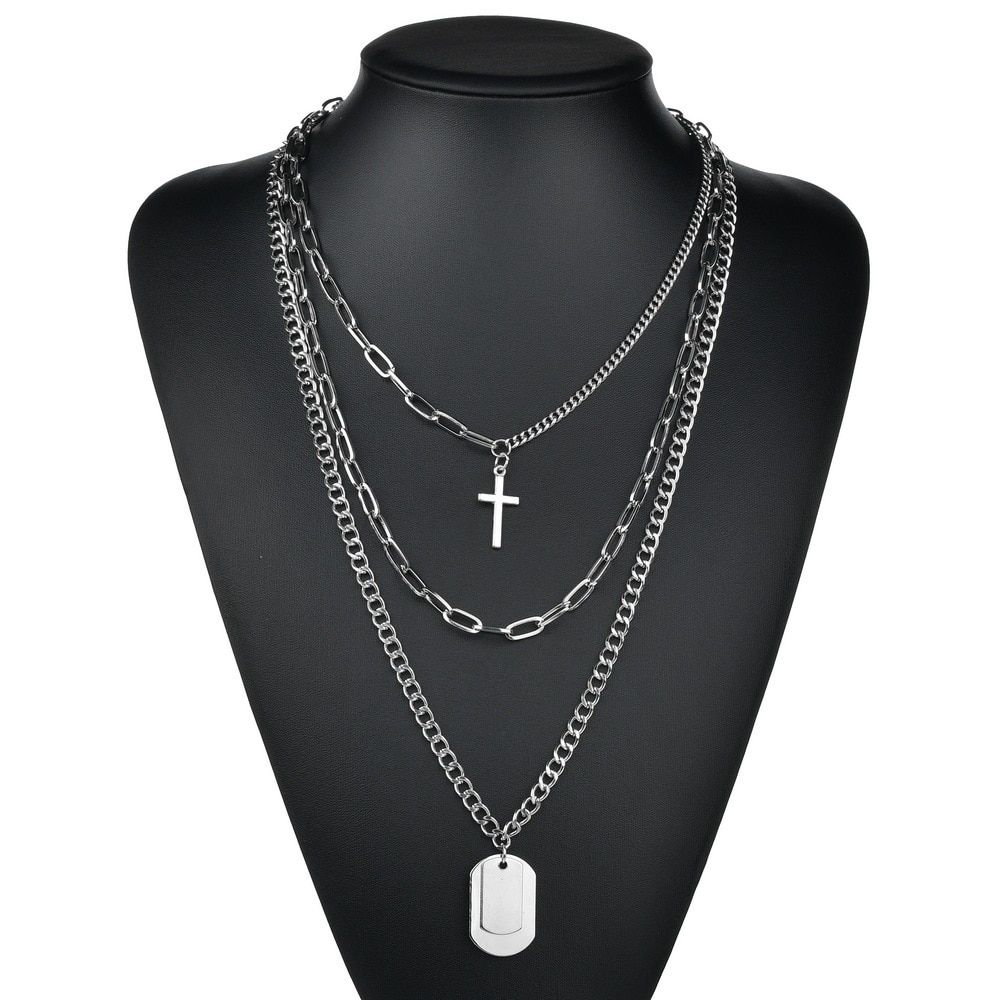 Punk Chain choker On Neck Lock Charms Cross Heart Pendant Large Chains Women jewelry Gifts Goth Necklace wholesale items