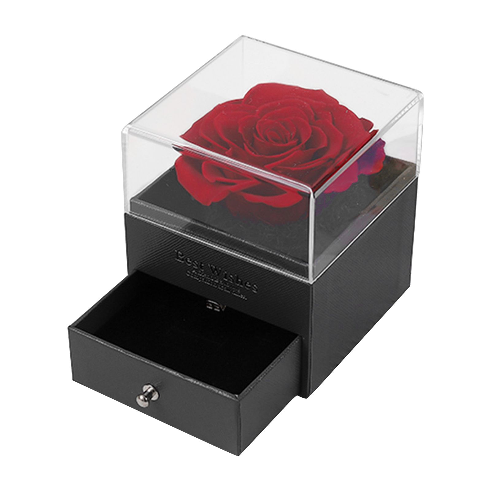 Rose Gift Holder Drawer Layer Red Rose Jewelry Gift Box