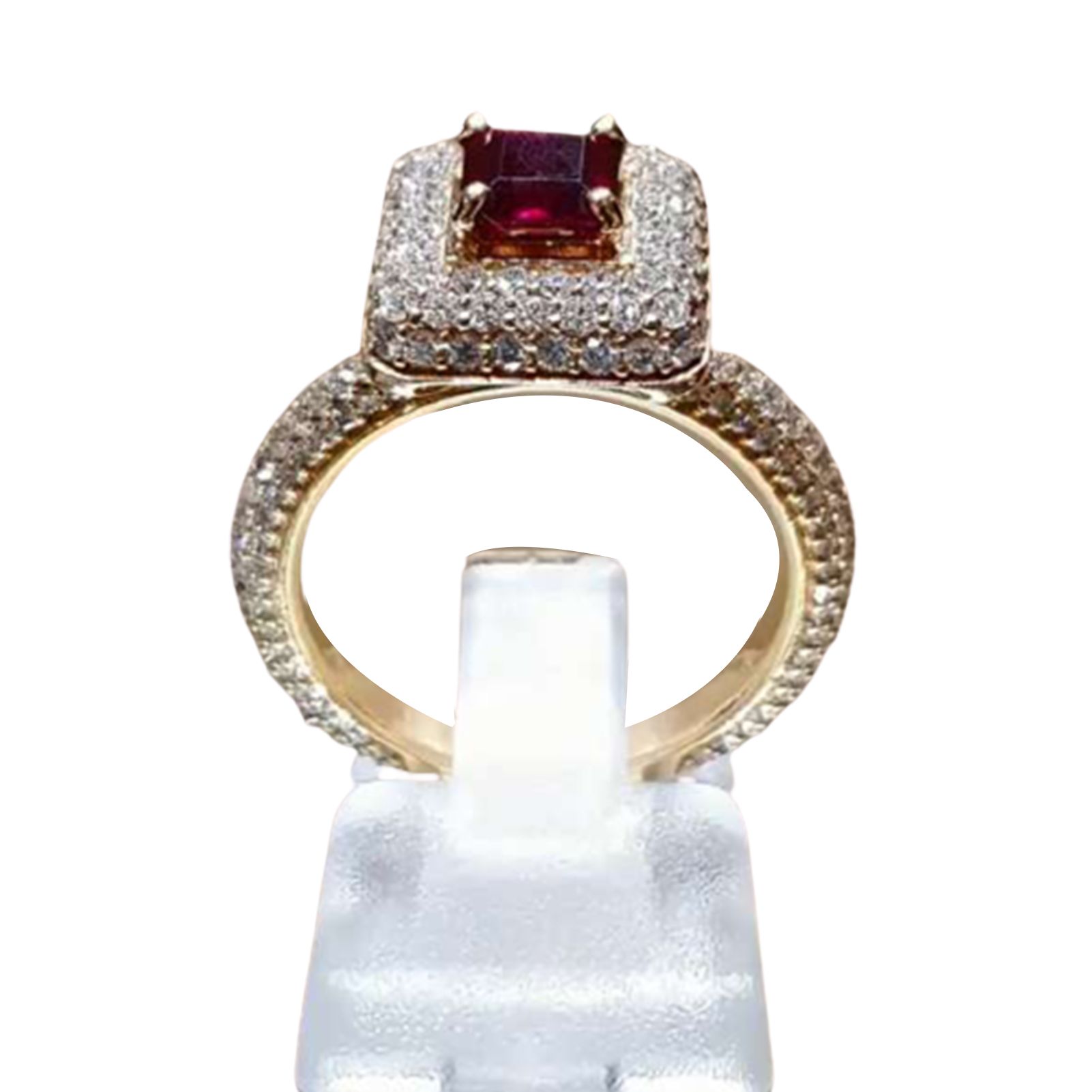 Ring Full Rhinestone Inlaid Beautiful Finger Band Female Fashion Jewelry Gift for Wedding