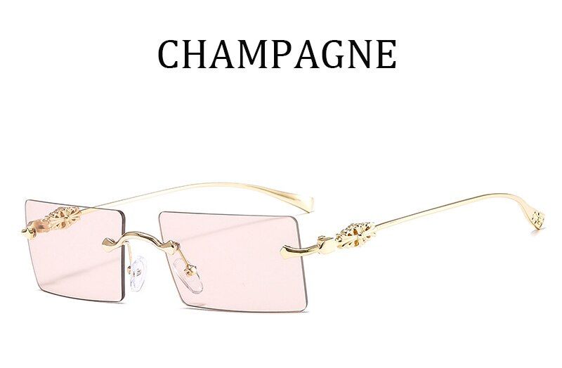 805 C62020 luxury baroque style rimless square sunglasses for women ocean slice color men's fashion sunglasses UC400 Oculos De Sol