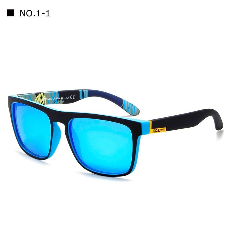 NO1-1With PackageNew arrived KDEAM Mirror Polarized Sunglasses Men Square Sport Sun Glasses Women UV gafas de sol Metal hinge UV400 KD156