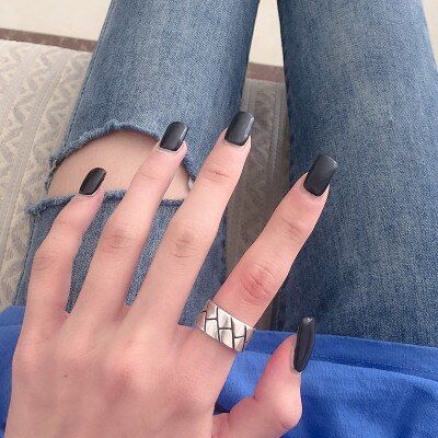 HZ 2019 Personality Tibetan Silver Metal Vintage Cross Geometric Irregularity Punk Adjustable Open Finger Rings for Women