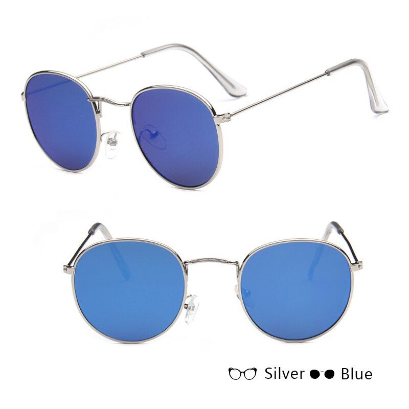 Silver W blueWISHCLUB 2020 Retro Round Sunglasses Women Men Brand Designer Sun Glasses For Women Alloy Mirror Glasses Women Feminino