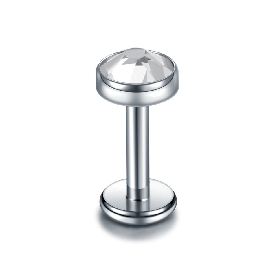 1PC Titanium Internal Thread Gem Lip Ring Piercings Labret Tragus CZ Orelha Cartilage Piercing Stud Piercings Jewelry