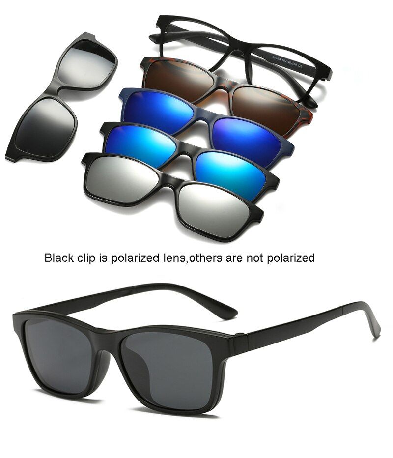 CT2246A6 In Men Women Polarized Optical Magnetic Sunglasses Clip Magnet Clip on Sunglasses Polaroid Clip on Sun Glasses Frame