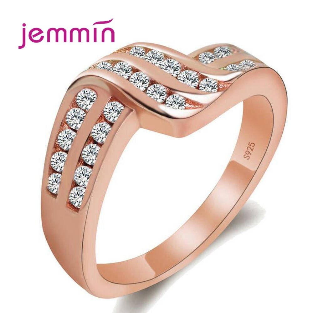 New Twist Classical Cubic Zirconia Wedding Engagement Ring for Woman Girls Austrian Crystals Gift 925 Sterling Silver Rings