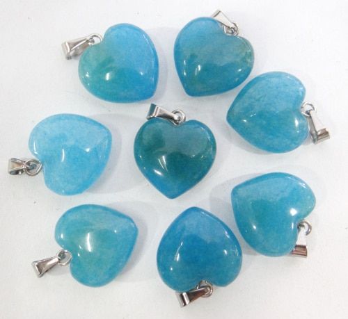 Natural stone Turquoises Quartz Crystal tiger eye Opal lapis heart pendants for diy Jewelry making Necklaces Accessories24PCS A2