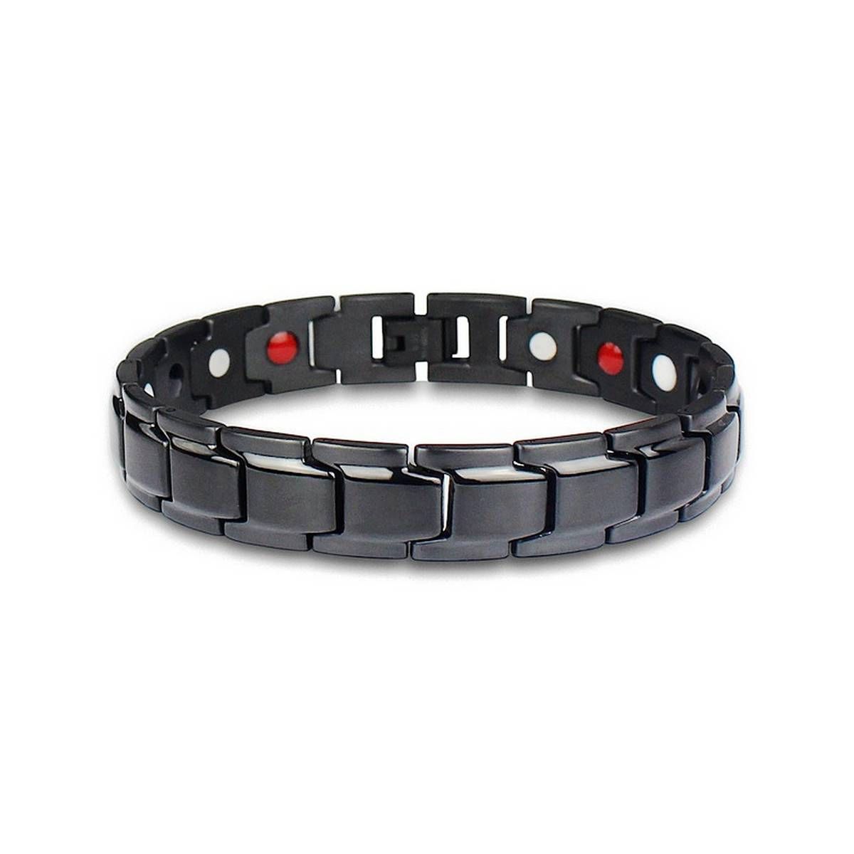 Men's Titanium Steel Magnet Tennis Bracelet Health Germanium Magnetic Bracelet Luxury Men Bracelet Black