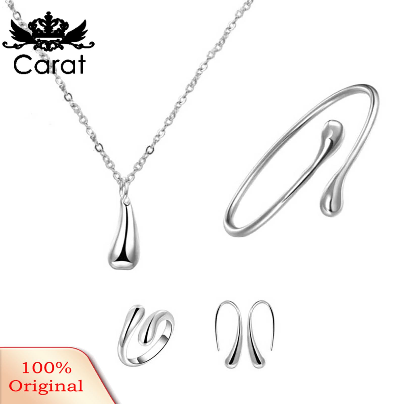 Neckle Set Teardrop Charm Stylish Earrings Set